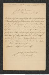 Nachlass Franz Steindachner, Brief von Vincenz Dorfmeister an Franz Steindachner (03.09.1884), Inv.Nr. 115.02, Seite 1